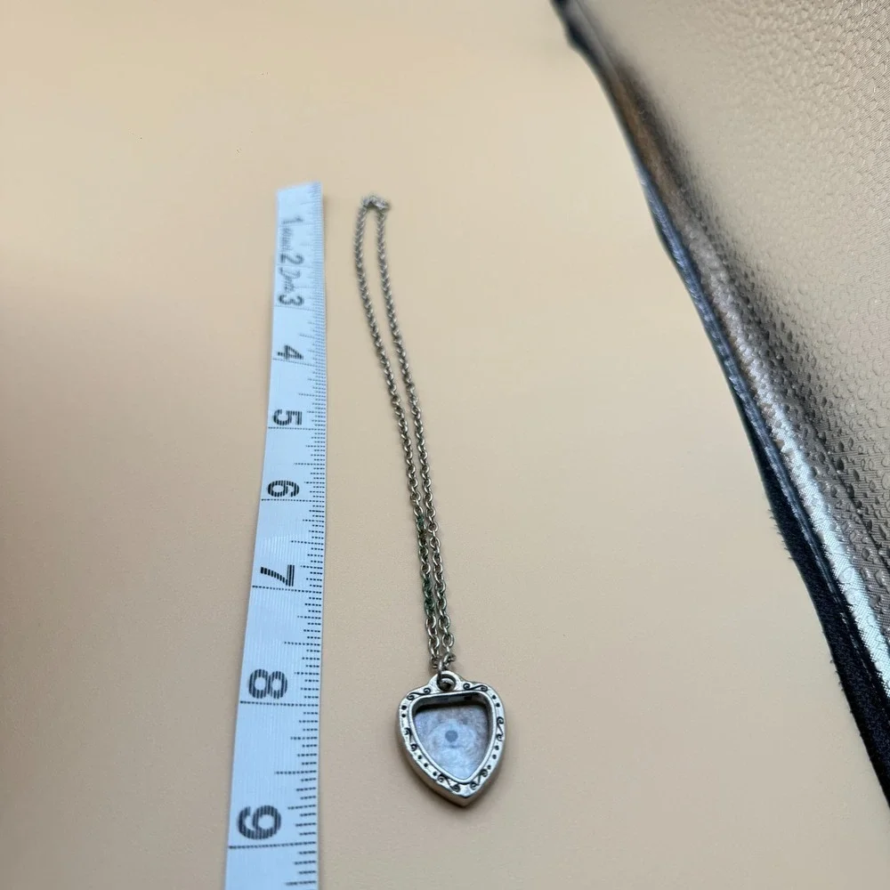 I Love My Dog Photo Frame Pendant Necklace Silver Tone Heart Pet Lover Jewelry